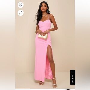 Lulu's Blush Pink Wedding Maxi Dress
